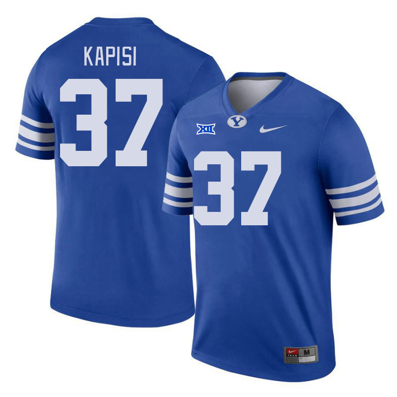 BYU Cougars #37 Jordan Kapisi Big 12 Conference College Football Jerseys Stitched Sale-Royal